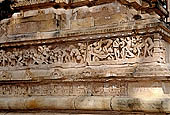 Khajuraho - Lakshmana temple the frieze of the temple plinth 